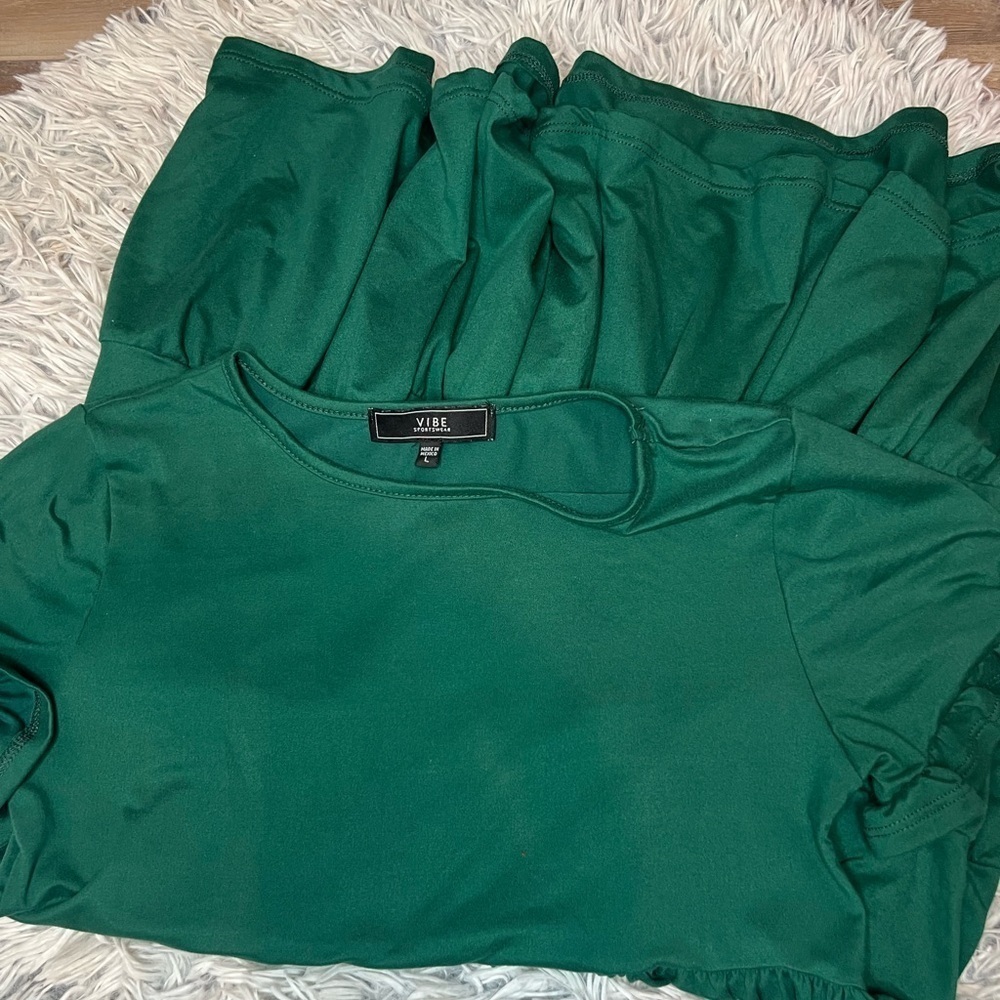Green babydoll style dress